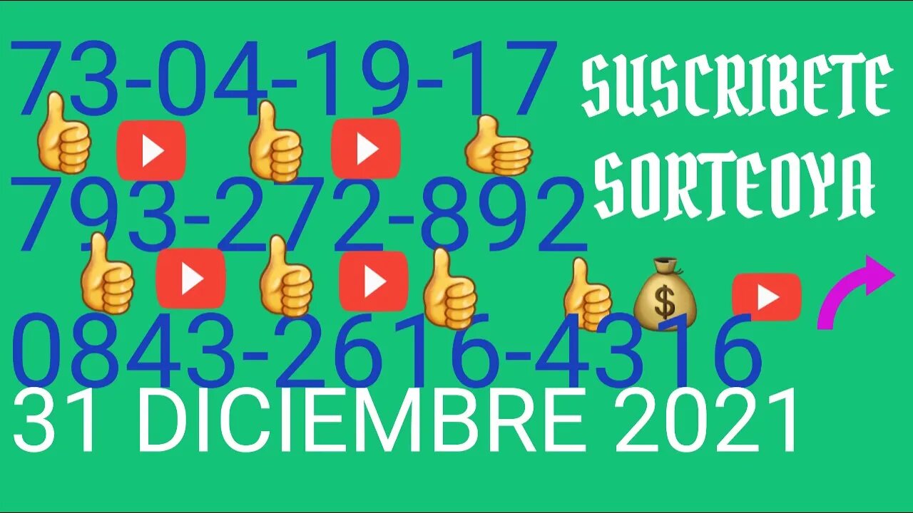 SORTEOYA NUMERO PROBABLE 31 DICIEMBRE 2021