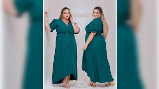 ✔️ VESTIDO SOLTINHO COM BOTÕES REGULÁVEL PLUS SIZE FEMININO