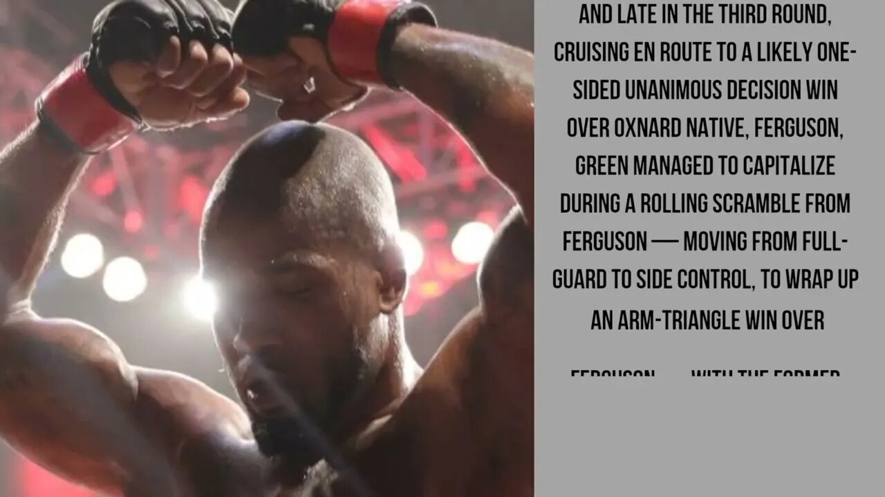 Bobby Green dominates Tony Ferguson with an arm triangle choke in UFC 291.