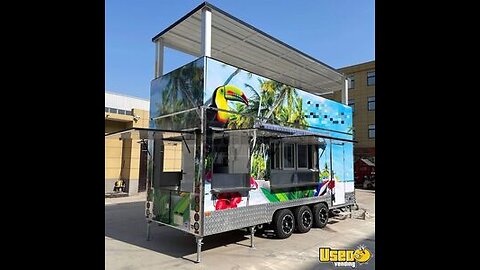 LOADED - 2023 7' x 24' Kitchen Food Concession Trailer with Enclosed Porch and Deck