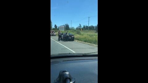 Cops pulling over in a sick whip
