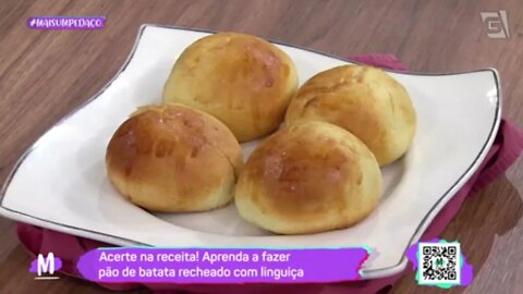 Receita deliciosa de PÃO DE BATATA COM LINGUIÇA Mulheres 0211221