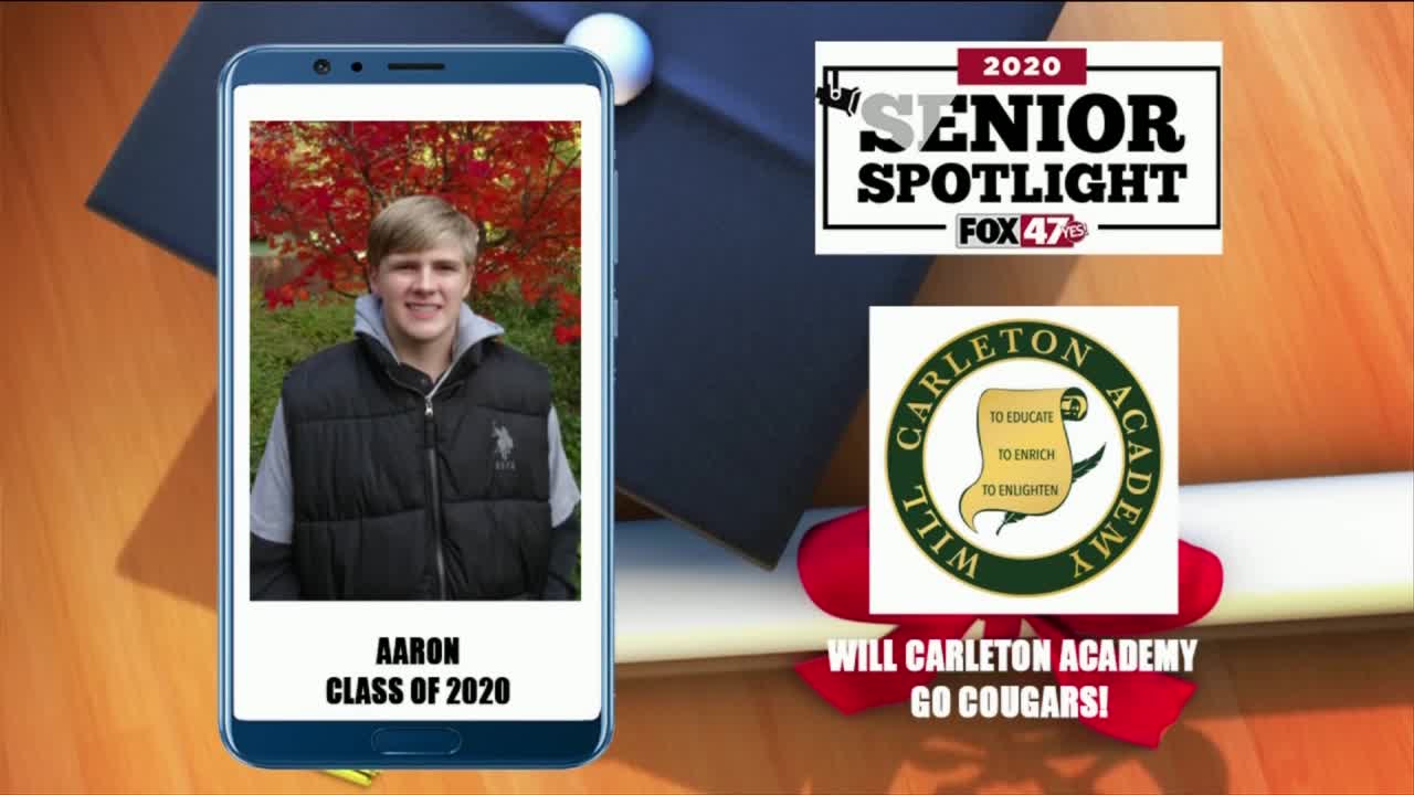 Will Carleton Academy Senior Spotlight -Aaron