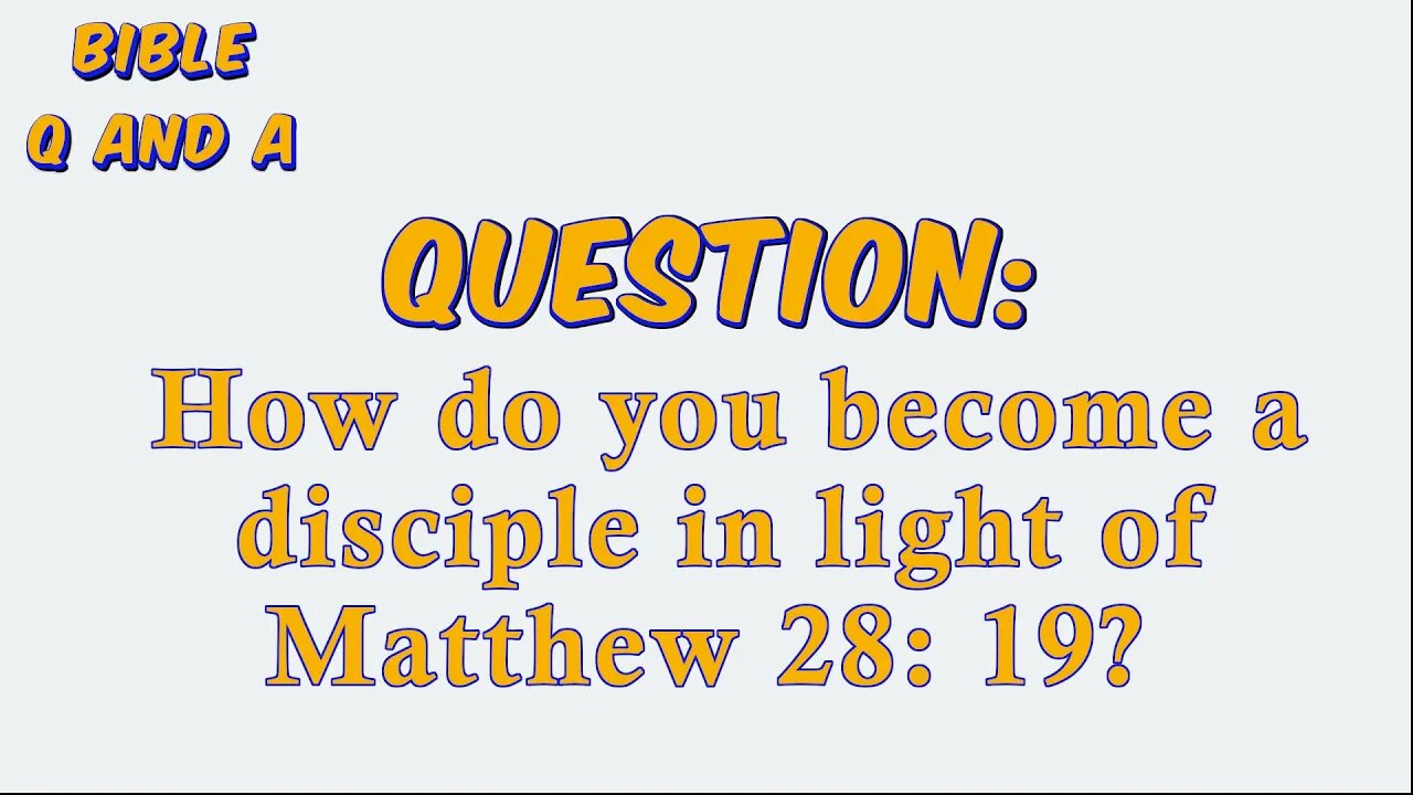 About Becoming a Disciple