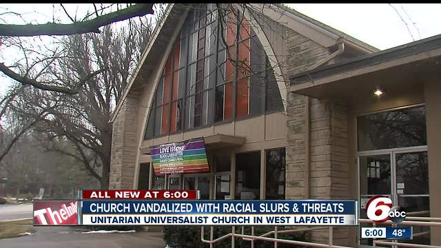 West Lafayette church vandalized with racial slurs, threats of violence day after "Resistance Fair"