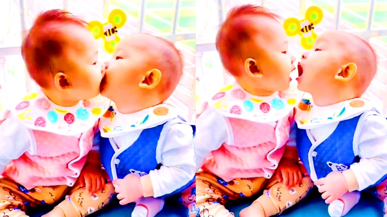 Funny Babies kissing video | cute babies funny comedy | Baby kissing video 2021