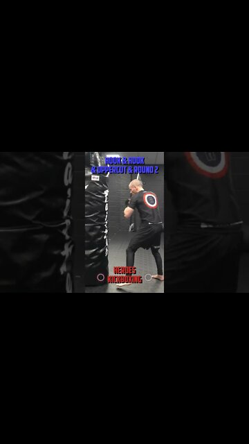 Heroes Training Center | Kickboxing "How To Double Up" Hook & & Hook & Uppercut & Round 2 #Shorts