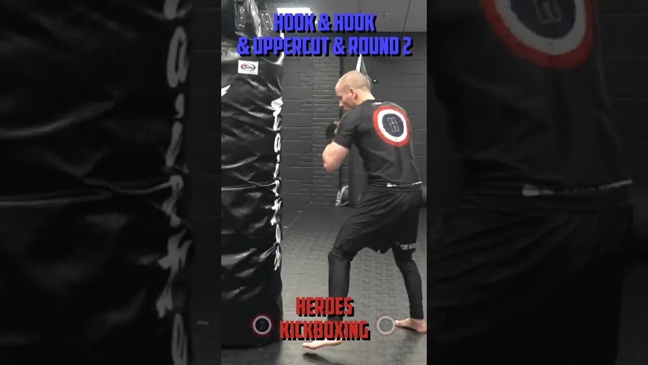 Heroes Training Center | Kickboxing "How To Double Up" Hook & & Hook & Uppercut & Round 2 #Shorts