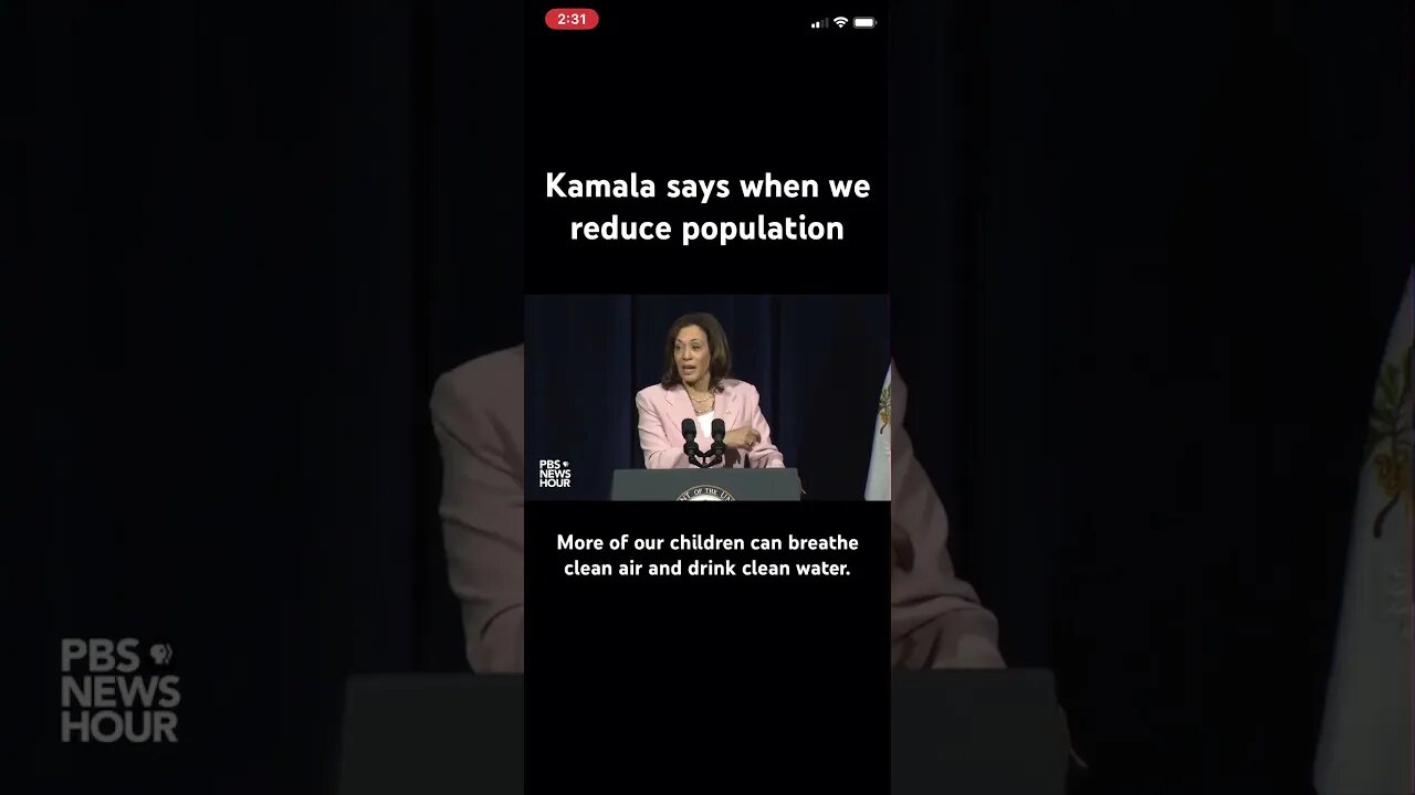 #Kamala on population control.