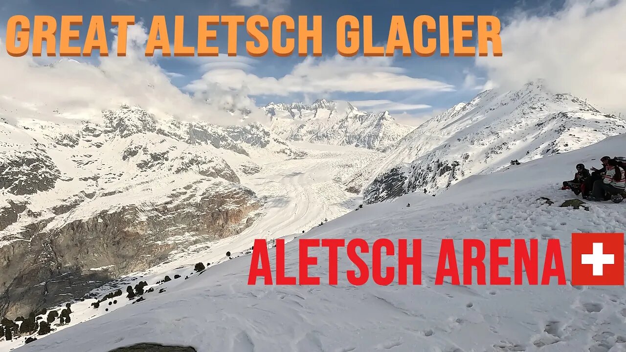 [4K] Skiing Aletsch Arena, Great Aletsch Glacier View Point, Wallis Switzerland, GoPro HERO11