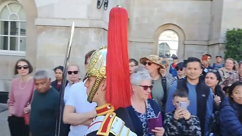 Guard silenced waits for tourist to move #horseguardsparade