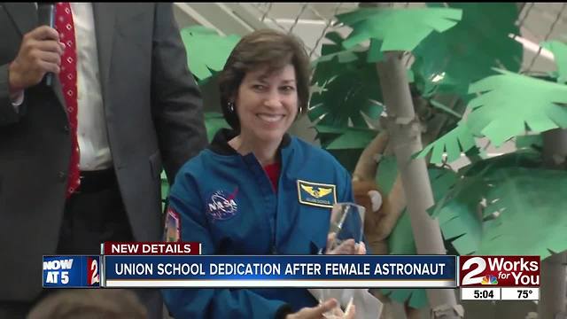 Ellen Ochoa at dedication of Tulsa school named after her