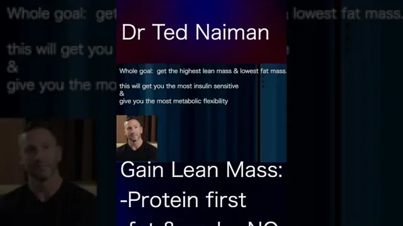 DR TED NAIMAN...Gain Lean Mass? Load up on protein; lighten up on carbs & fat #shorts