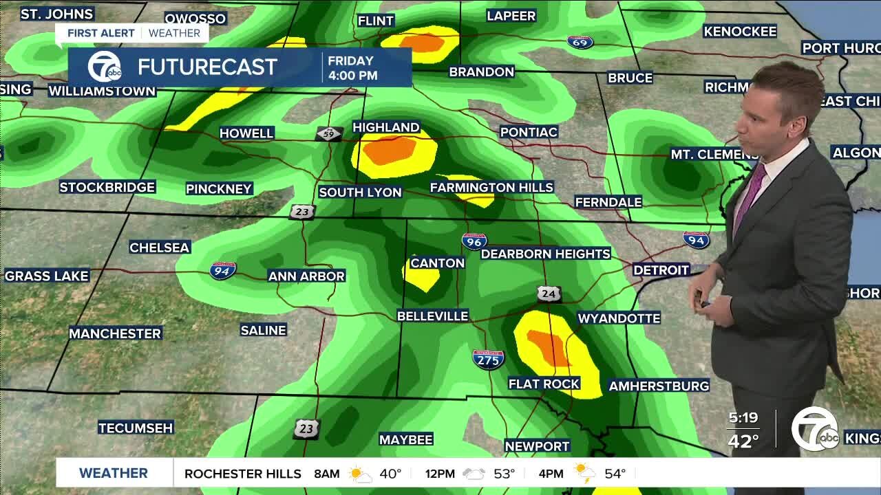 Metro Detroit Forecast: Afternoon showers and a few thunderstorms for Friday