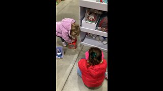 Dassie & Hessy @ Lowe’s trying Chanukah Gifts