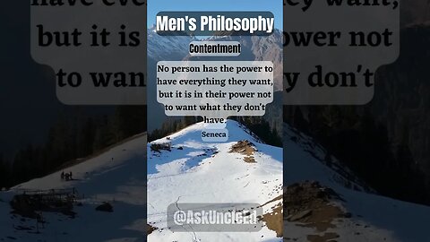 Men's Philosophy : Contentment