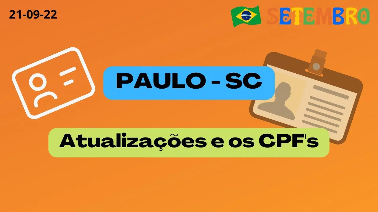 PAULO SC Atualizações e os CPF