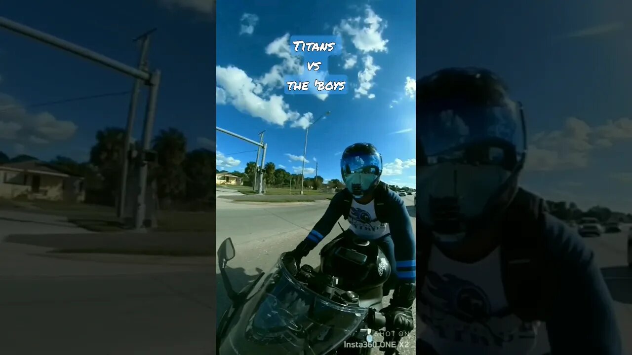 On my ZX6R Racing to catch the Titans vs The Cowboys Thursday Night Football Game