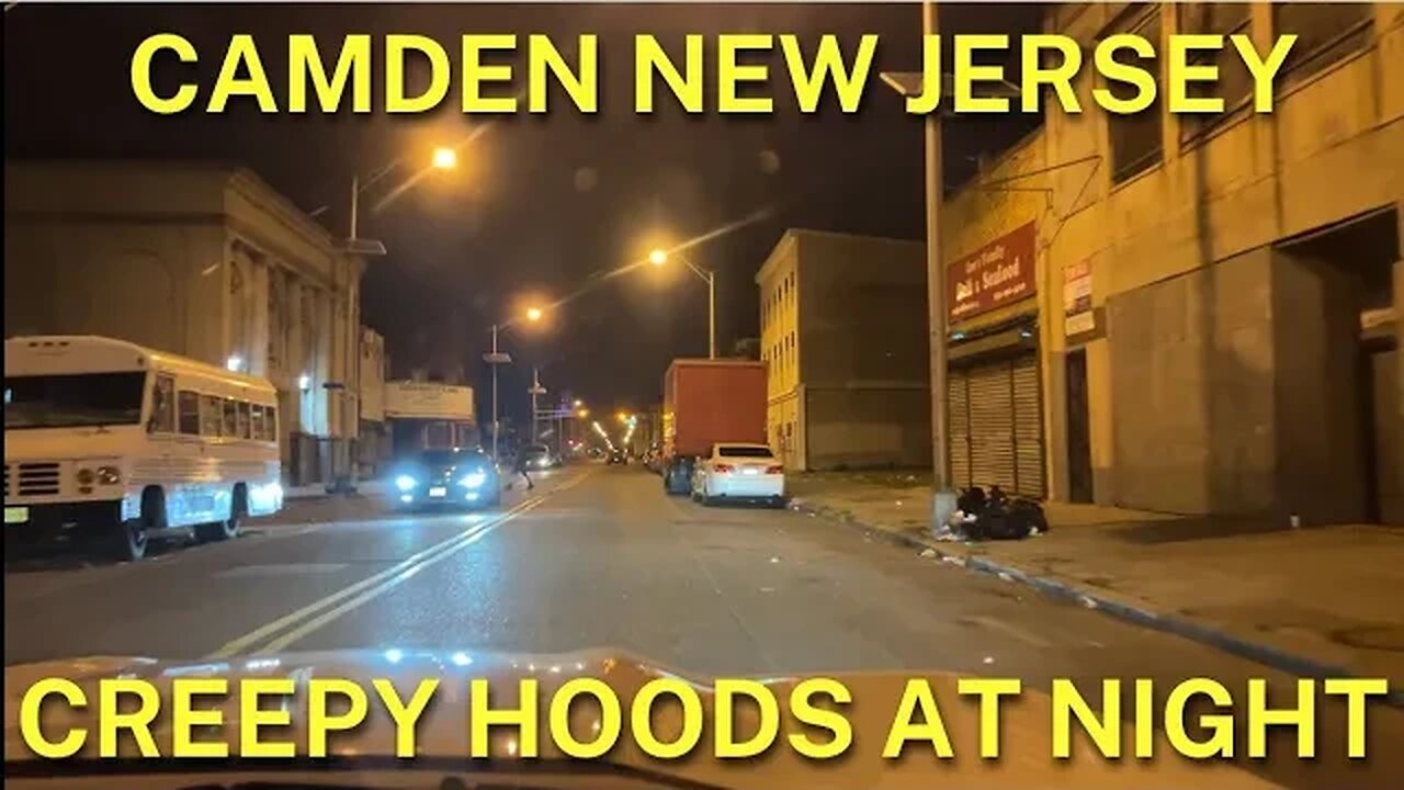 CAMDEN NEW JERSEY CREEPY HOODS AT NIGHT