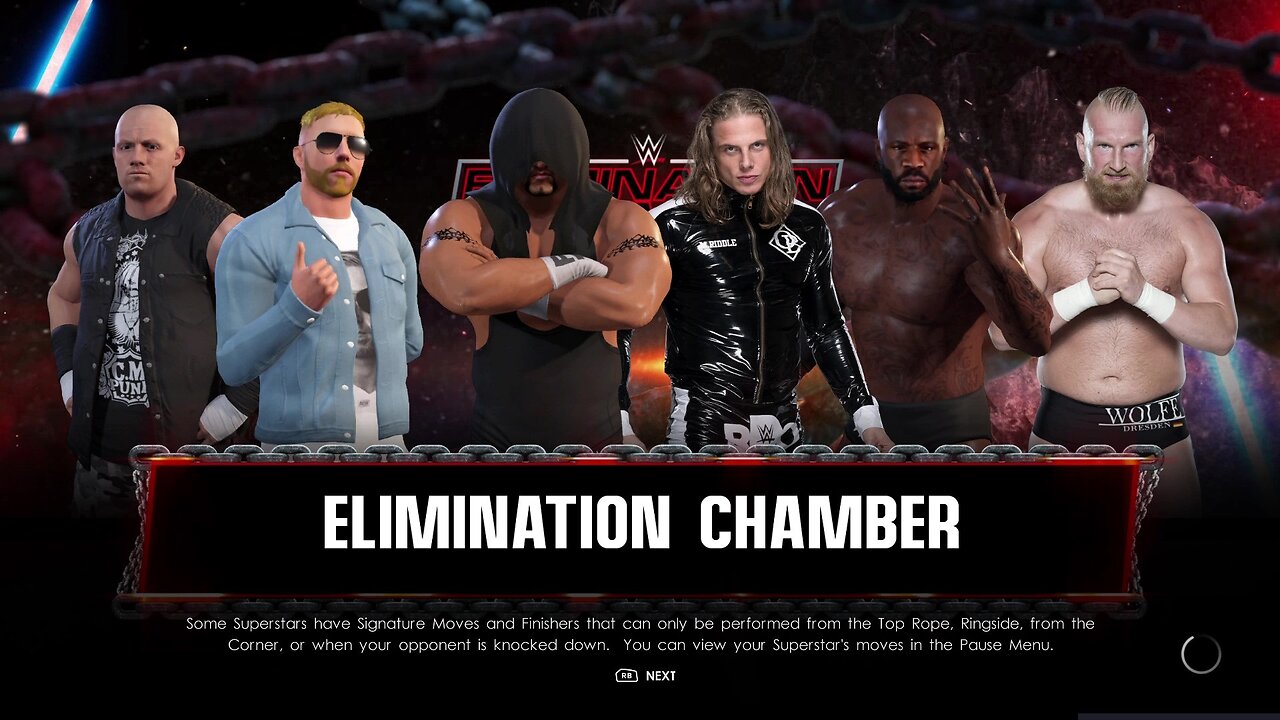 WWE 2k22 EliminationChamber MattRiddle vs Moose vs Taz vs AlexanderWolfe vs OrangeCasidy vs JoeyMerc