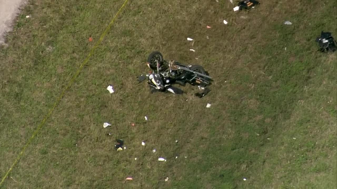 CHOPPER 5 VIDEO: Florida Highway Patrol trooper injured after falling off motorcycle near South Bay