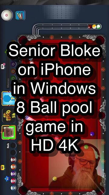 Senior Bloke on iPhone in Windows 8 Ball pool game in HD 4K 🎱🎱🎱 8 Ball Pool 🎱🎱🎱