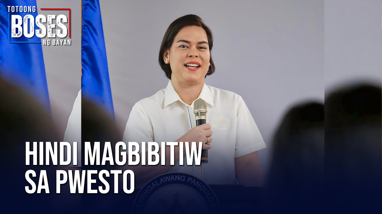 VP Sara, hindi magbibitiw sa pwesto kasunod ng umano'y pagtakbo sa susunod na eleksyon