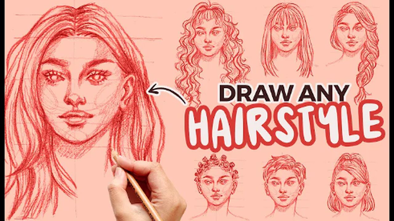 how to draw hair and different hairstyles for beginners | step by step tutorial