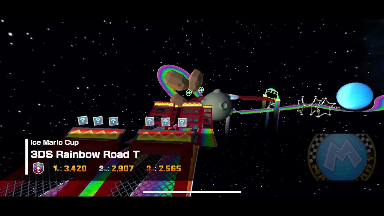 Mario Kart Tour - 3DS Rainbow Road T Gameplay & OST