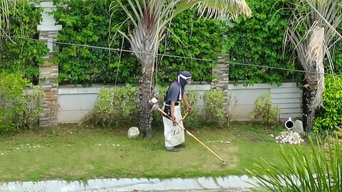 IDIOT GARDEN BOY AT WORK vs. LAWN GRASS