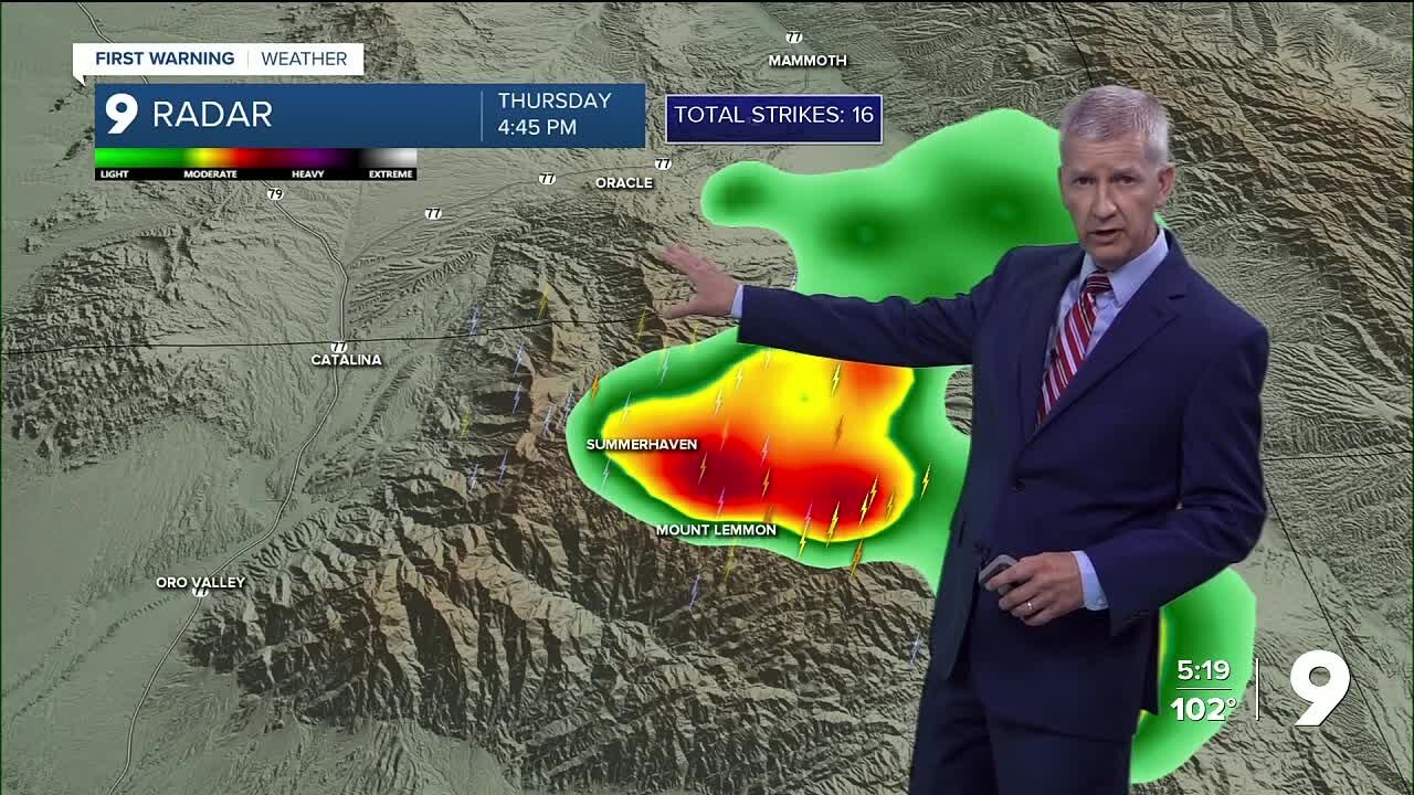 Severe storms hitting Oro Valley and Arivaca areas Thursday