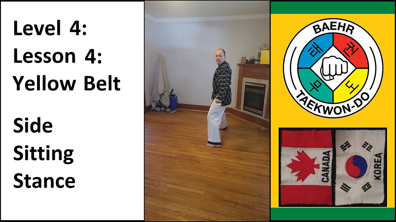 Baehr Taekwondo: 04-04: Green Stripe: Side-Sitting Stance