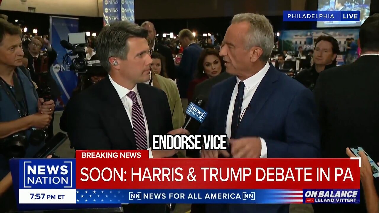 RFK Jr joined Leland Vittert in the spin room at #Debate2024.