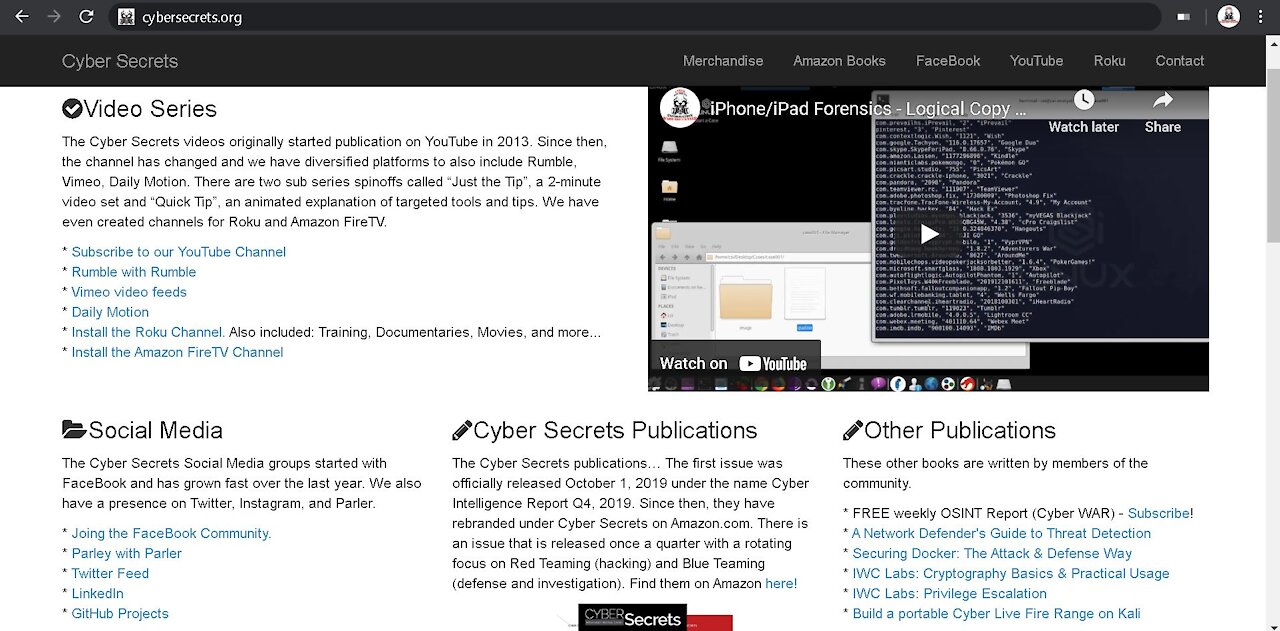 The Cyber Secrets "Secrets"... Publications and Social Media groups