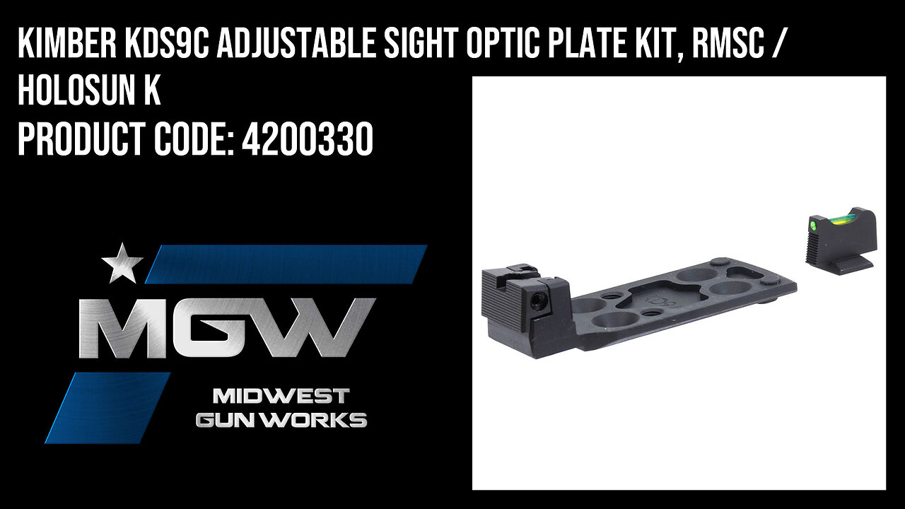 Kimber KDS9c Adjustable Sight Optic Plate Kit, RMSc / Holosun K - 4200330