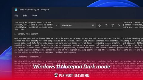 Windows 11 Notepad Dark mode
