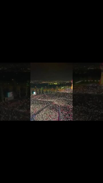 Massive number of supporters gather outside Presidential complex to celebrate Erdogan's victory...