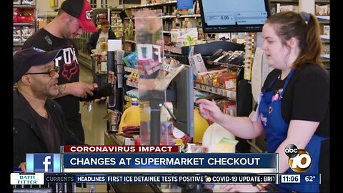 Safety measures being implemented for supermarket checkout stands