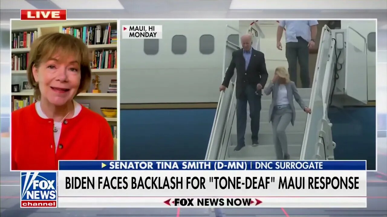 Minnesota Democrat Senator Tina Smith Defends Fake Fire Story Biden Told Maui Wildfire Victims