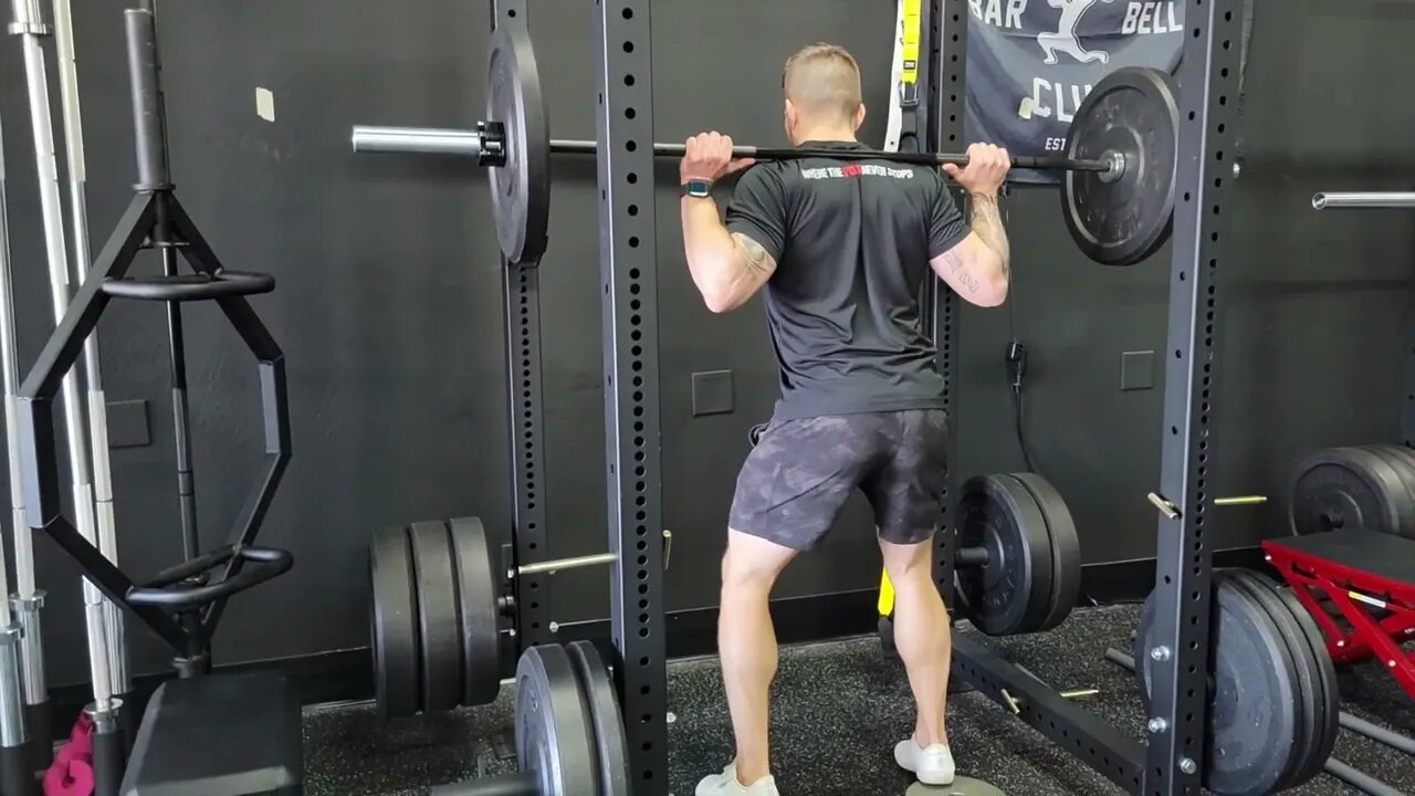 Heels Elevated Barbell Back Squats