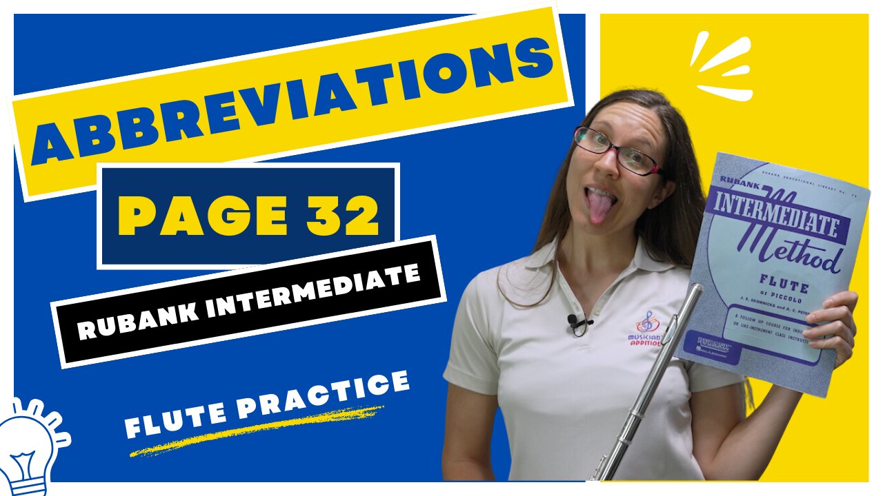 Abbreviations - Page 32 Rubank Intermediate Method For Flute | Practice Flute With Me