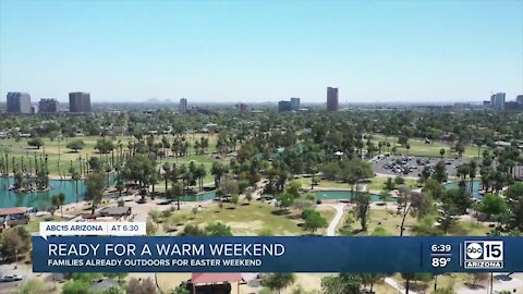 Families ready for a warm Easter weekend