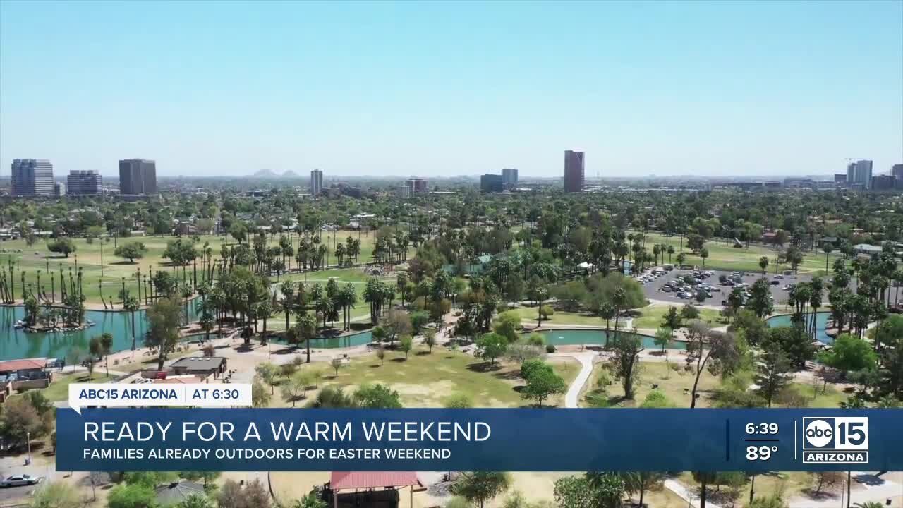 Families ready for a warm Easter weekend