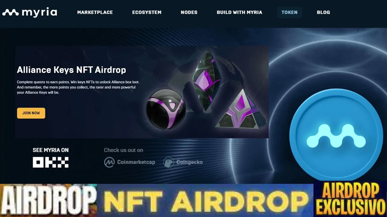 AIRDROP DE NFTS GRATIS PLATAFORMA MYRIA