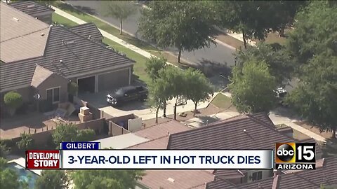 Child left in vehicle for up to three hours dies