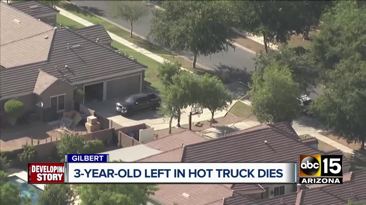 Child left in vehicle for up to three hours dies