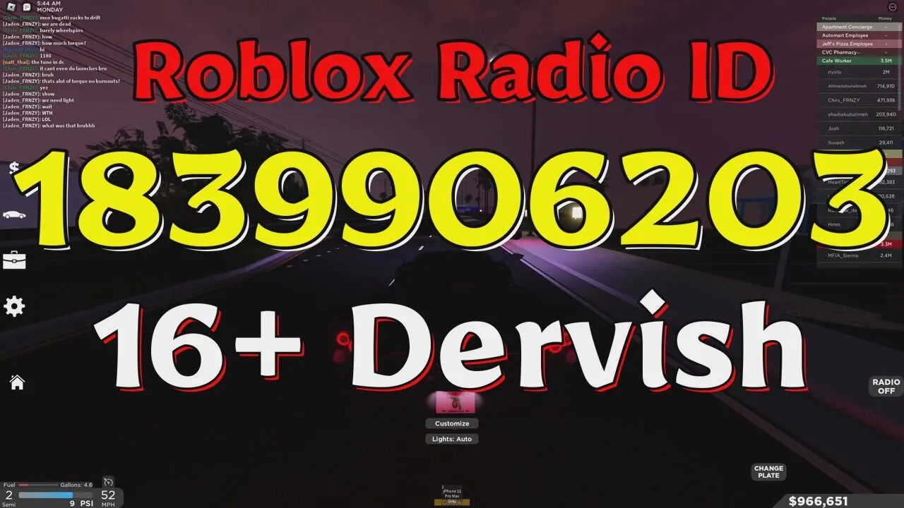 Dervish Roblox Radio Codes/IDs