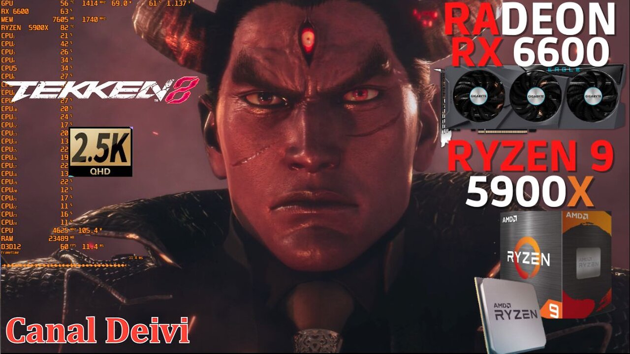 Tekken 8 RX 6600 + R9 5900X + 64GB RAM CL16 Teste/Gameplay