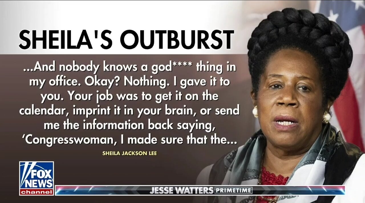 Dem Rep Shelia Jackson Lee BERATES Staffer In Curse Filled Tirade