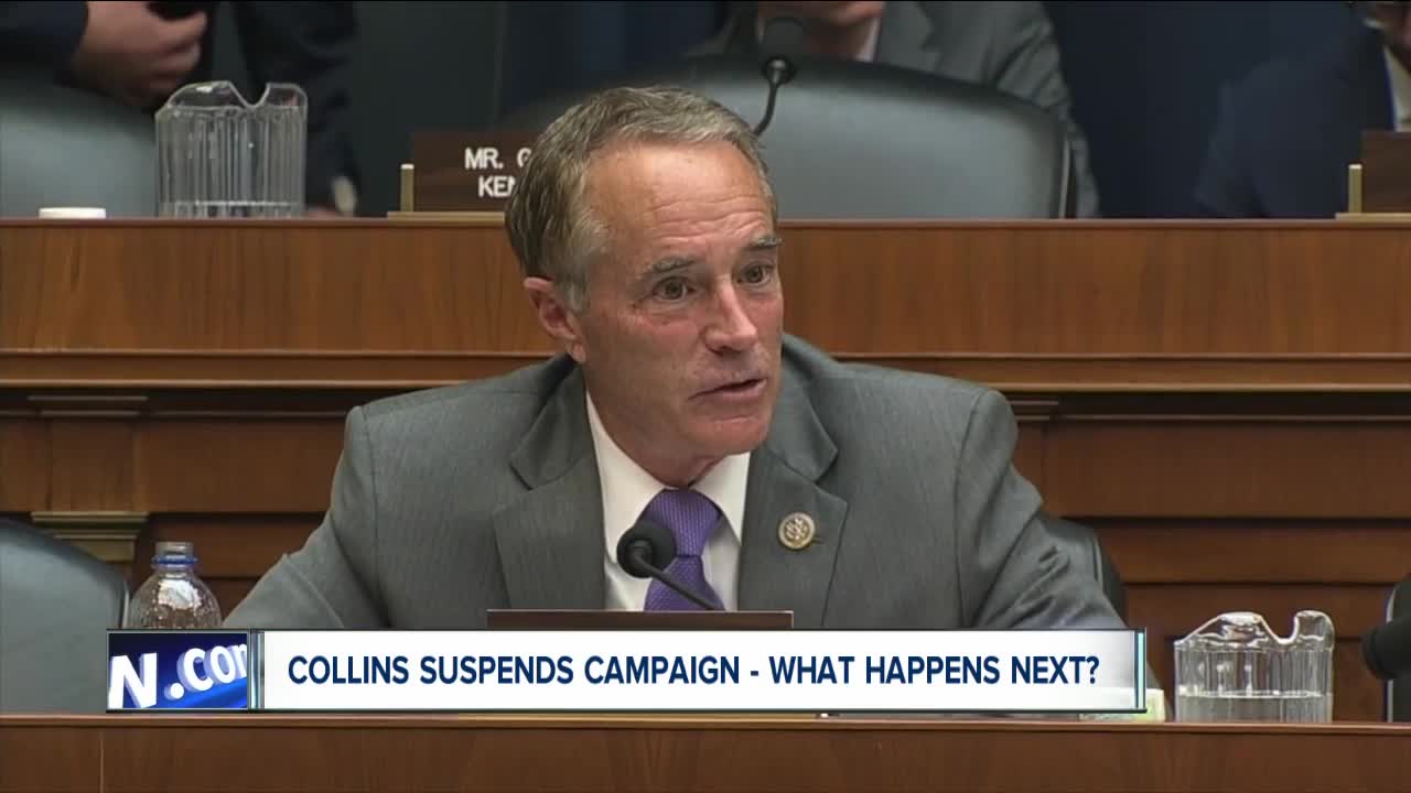 What happens now that Congressman Chris Collins has suspended his campaign?